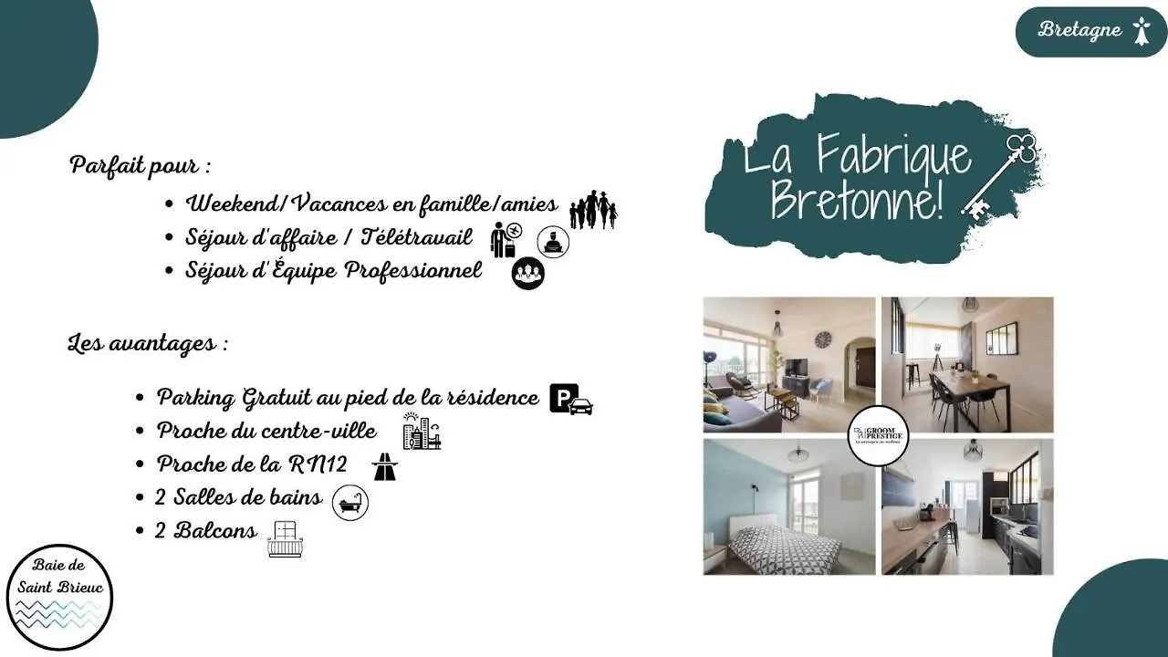 La Fabrique Bretonne - Faites Une Pause Chez Nous! 쎙브히육 아파트